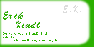 erik kindl business card